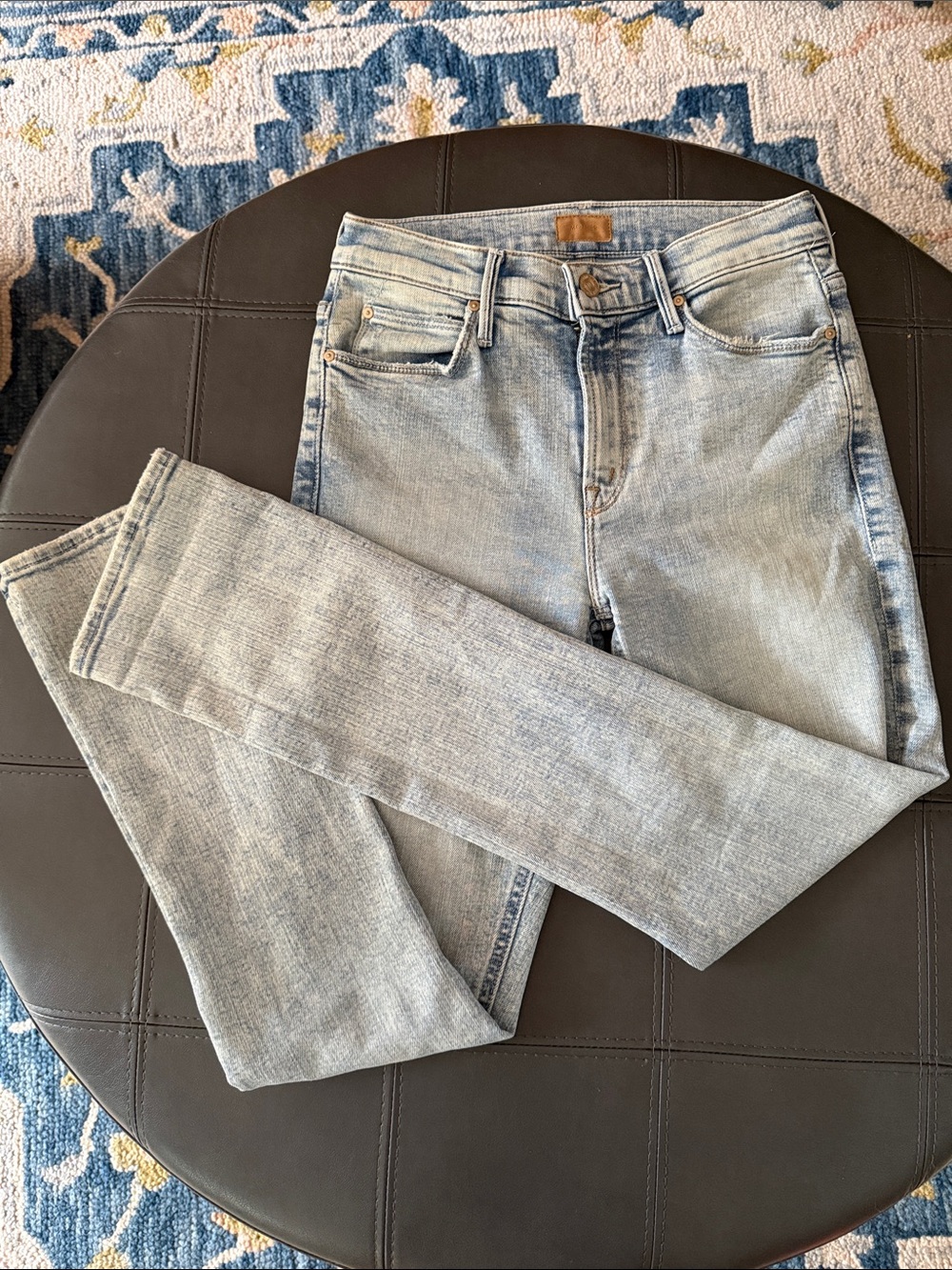 MOTHER Faded Light Blue Jeans